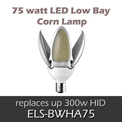 ELS 75 watt LED Low Bay Corn Lamps